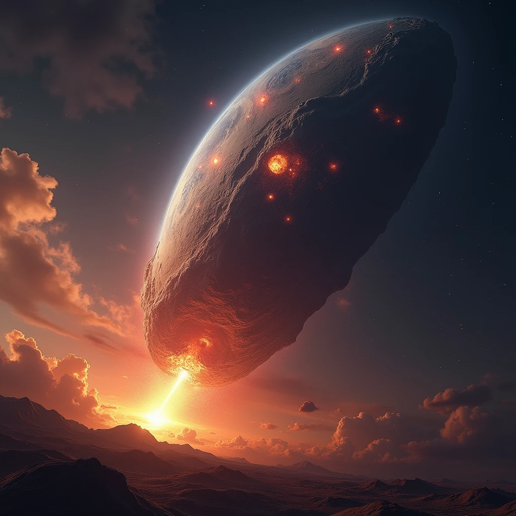 gigantic meteor, from space to the earth, impact, judgement day,