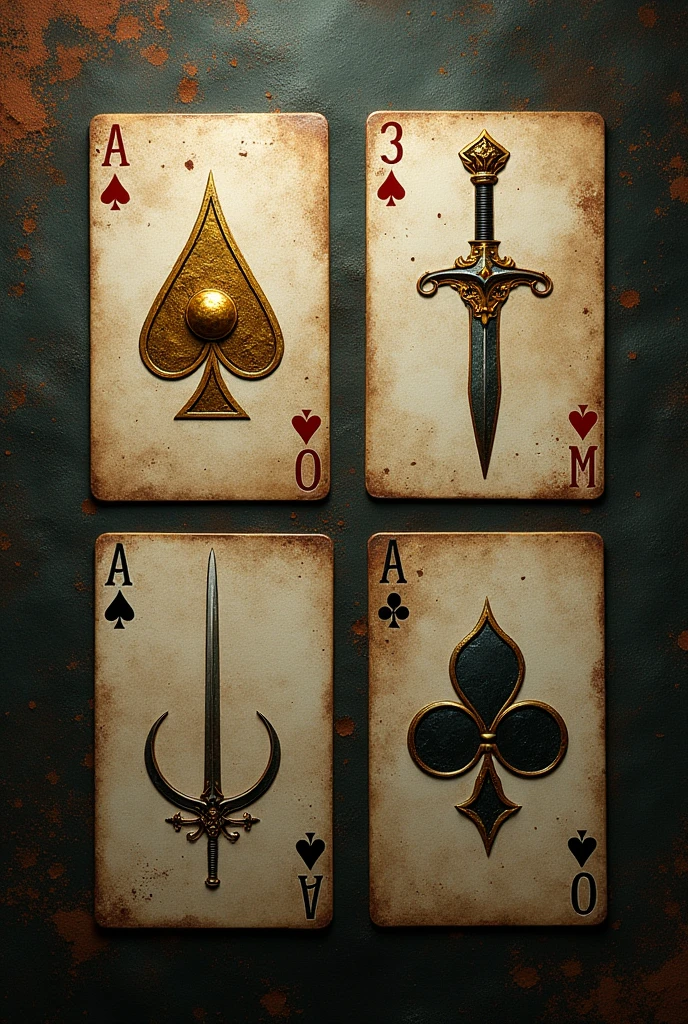You have four Spanish cards of Ace of Gold, 9 of Clubs, 3 of Swords and 2 of Clubs.
