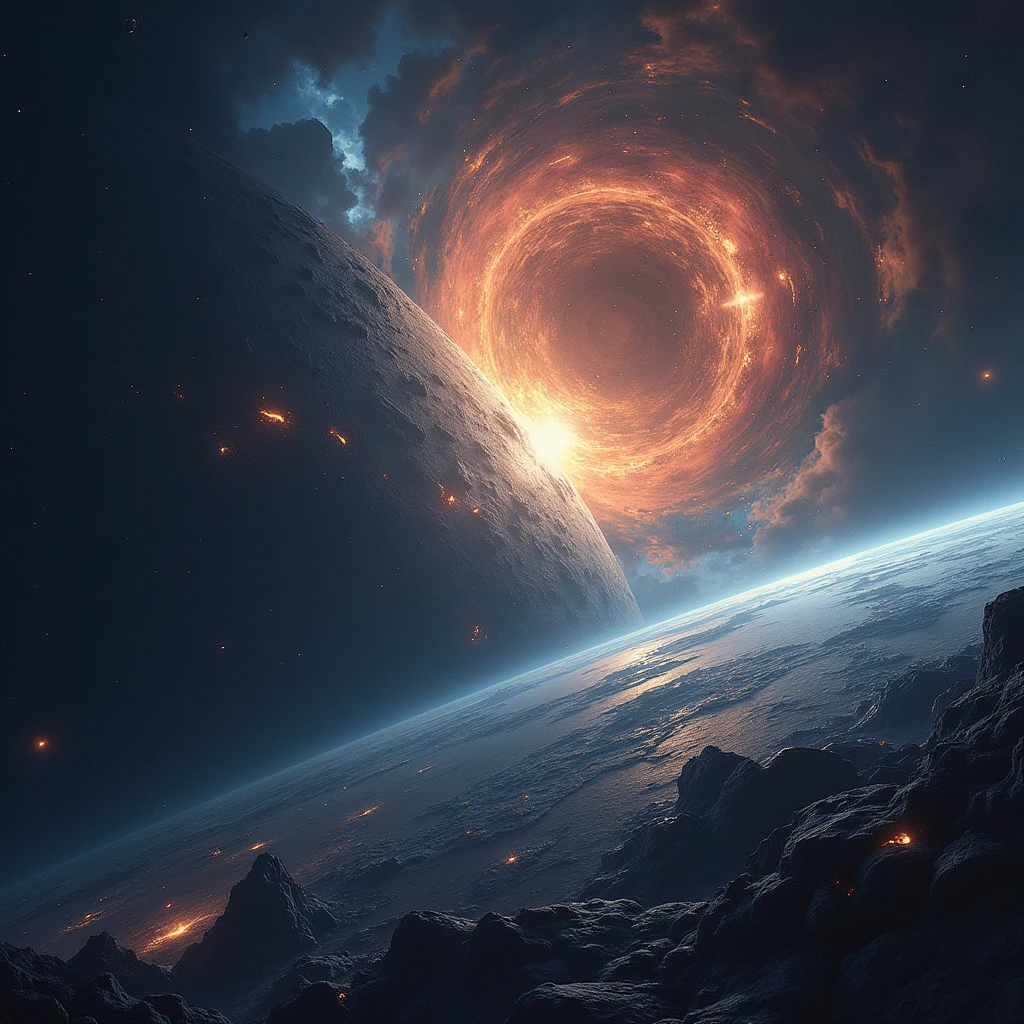 space colony, from space to the earth, impact, judgement day,