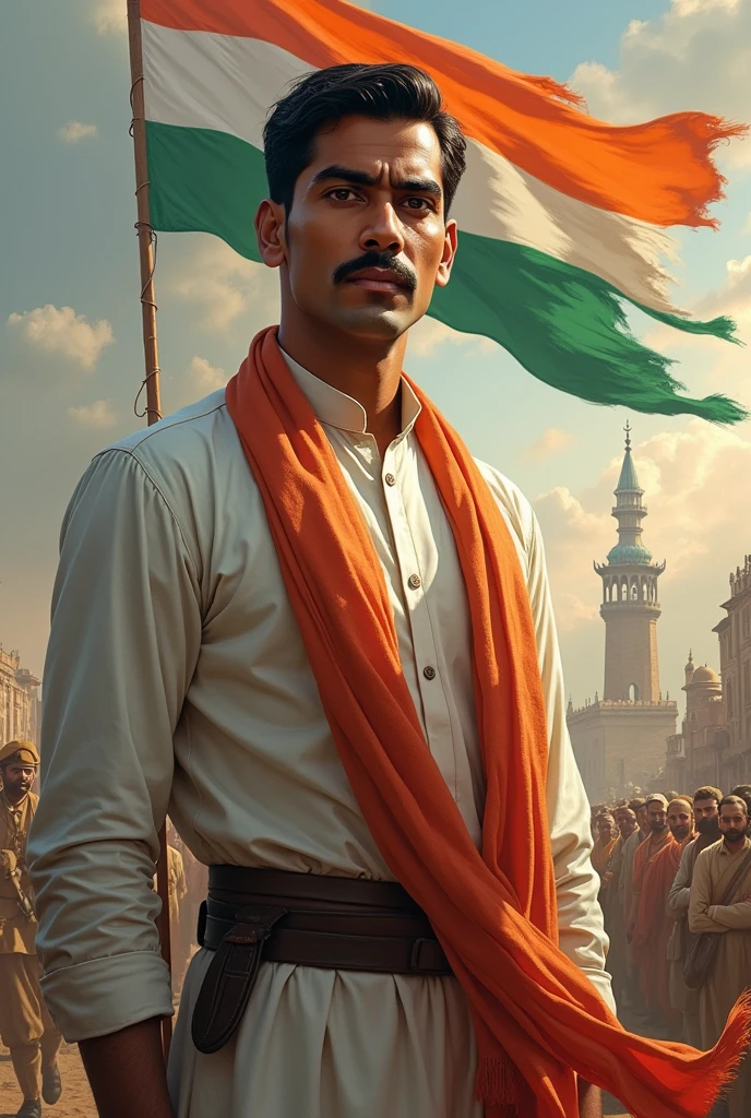 Chandra selhar azad
with indian flag photo