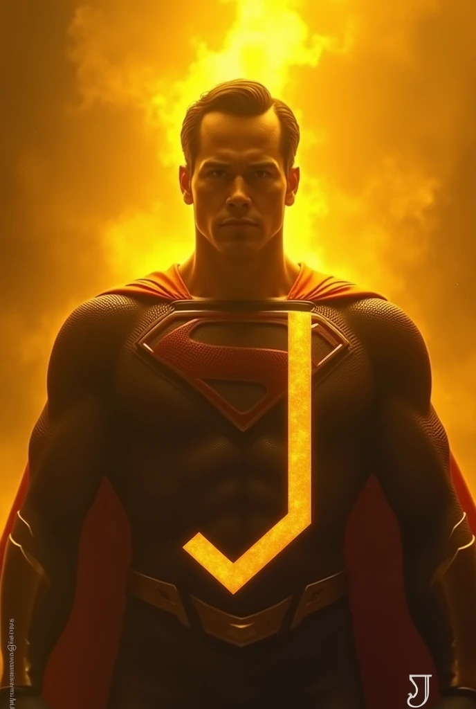 Creat a super man simple with the latters of J J
And give gold colour without super man