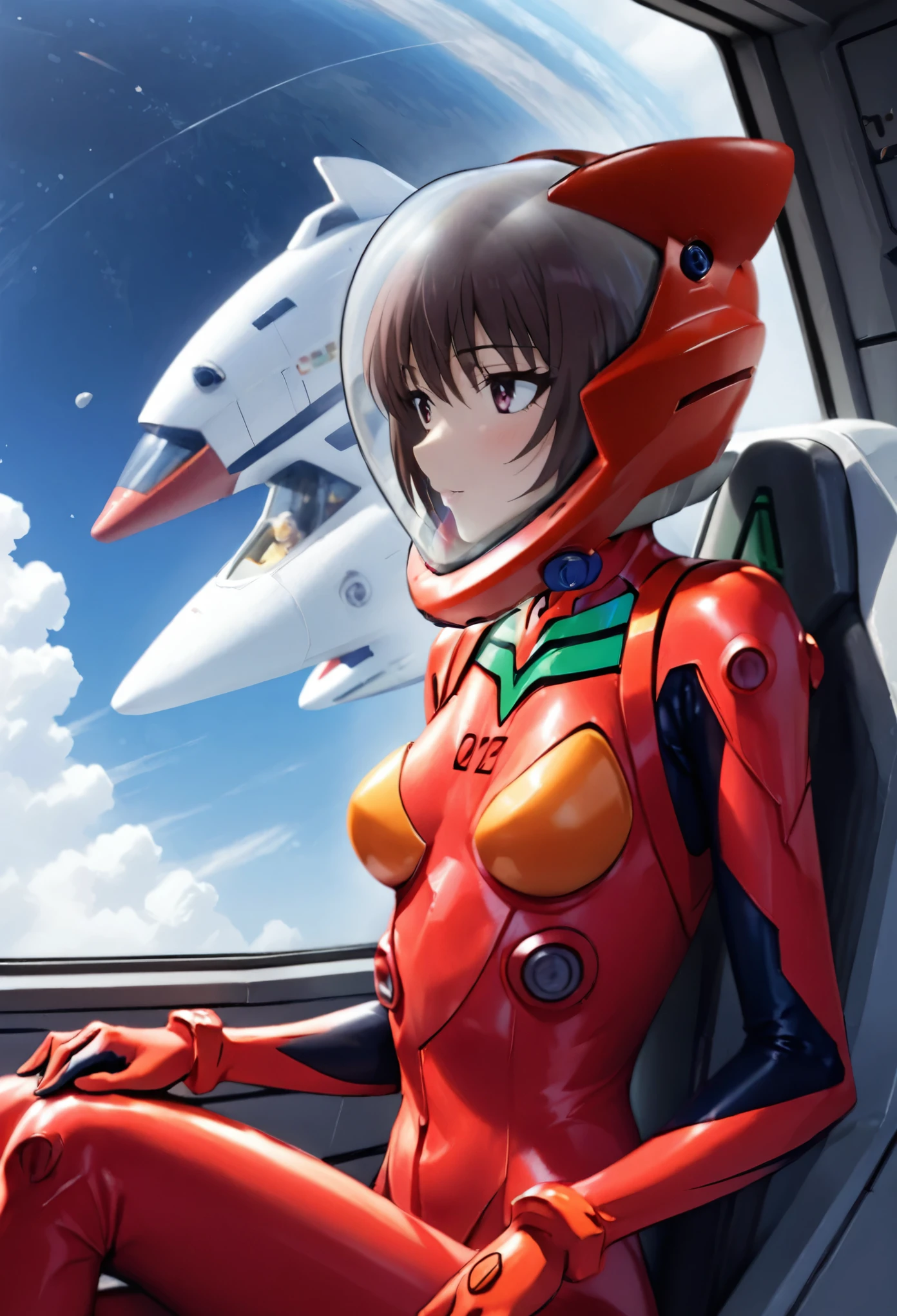 ( short hair, street, emo eyeliner, apocalypse, girl, nside the (cockpit) of a (futuristic spaceship:1.6), , blush,sitting on a chair, covered navel, space helmet, muvluv, eva helm, evangelion,, plugsuit , space helmet, eva helm,red bodysuit, short hair, upper body,,plugsuit, red bodysuit,evangelion,(red helmet:1.2), space helme, cat ears, smile, FROM SIDE,8k, Ultra-high resolution, Highest quality, masterpiece, Rule of thirds photograph,surreal, photograph, 1 Girl, (:1.3), pretty girl, Cute Face, Beautiful eyes in every detail, Detailed,masterpiece,One Girl:1.2,Japanese female