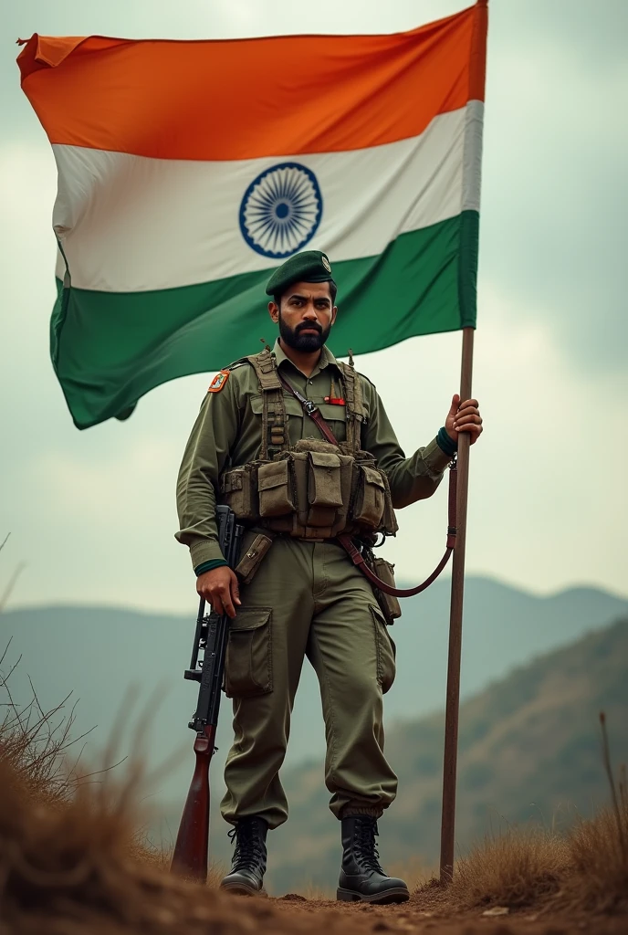 Indian flag indian muslim army soldier