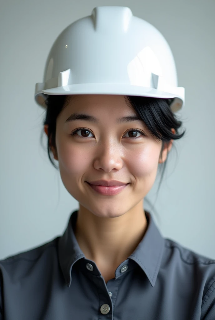 Electrical engineer photo of me black hair white white hard hat