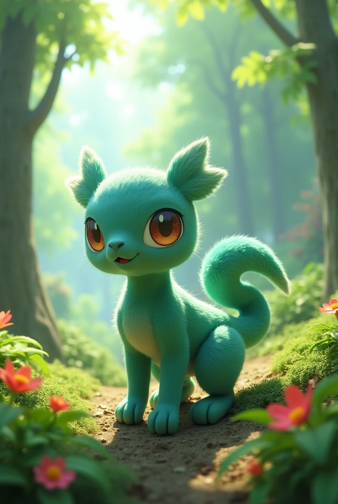 A 3D animated Pokémon that combines Hogtail and Ralts