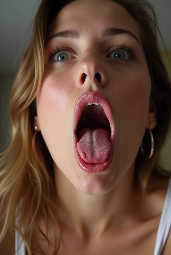 Girl giving sloppy Blowjob, penis in mouth