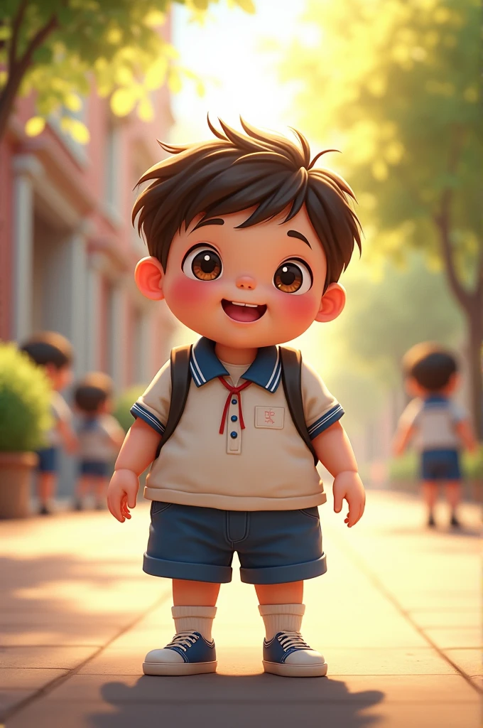 、Chubby elementary school student