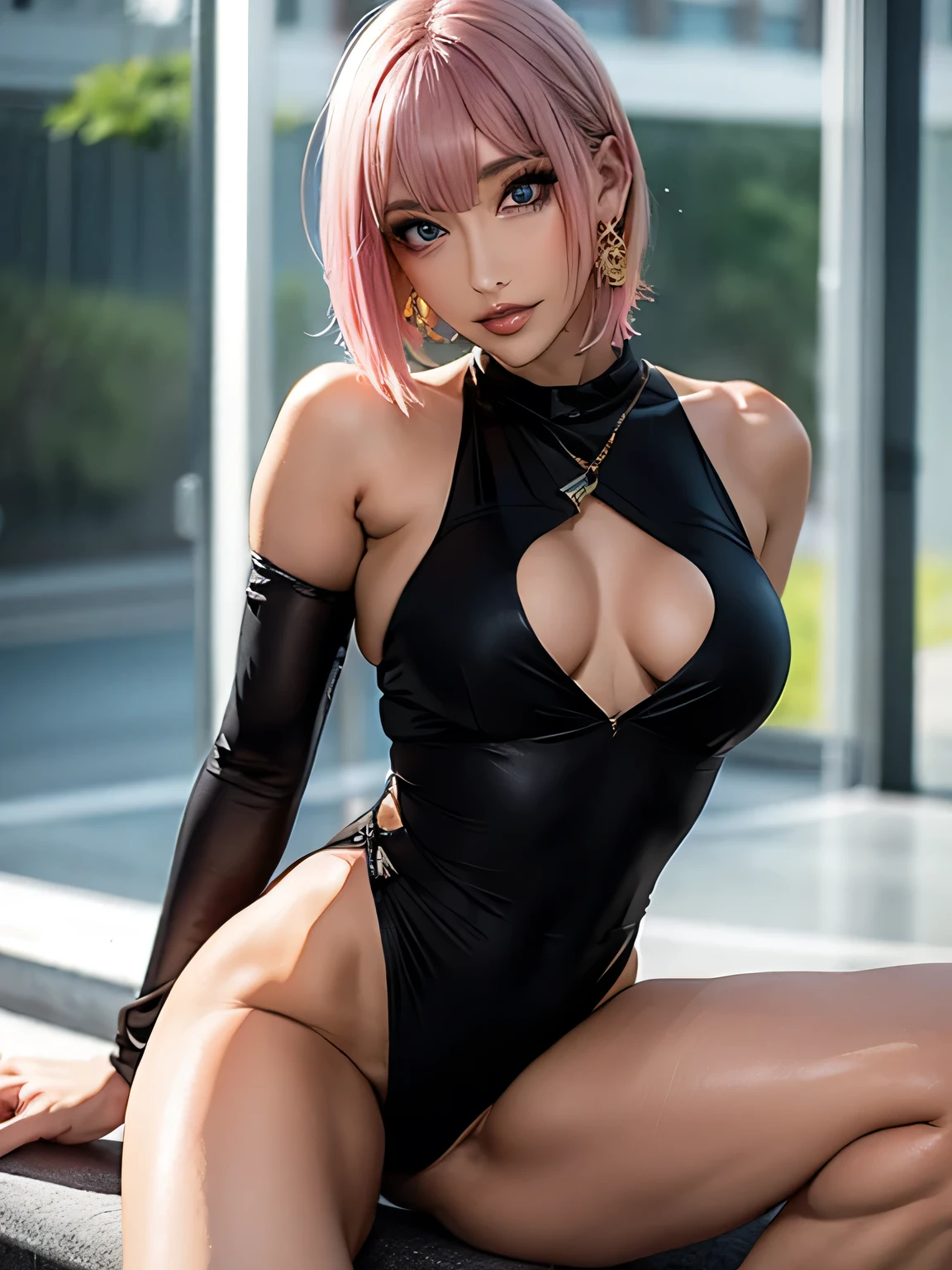 (Highest quality), Realistic, Beautiful Nurse,Hospital Bets,See-through costume,Nurse cap(short hair,Sharp bangs)Show your crotch,Highest quality,Highest quality,8k images,Pink Hair,High heels,Small face,((Big Breasts))Spread your legs,Highest quality32K,improve(Characterful body,human shape,Number of fingers,Number of legs)
