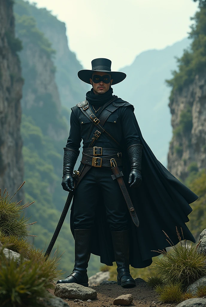 (zorro:0.75), (sharp focus, Very detailed, 32K, of the highest quality, masterpiece, ultra high resolution:1.2)，nature shot, Bun