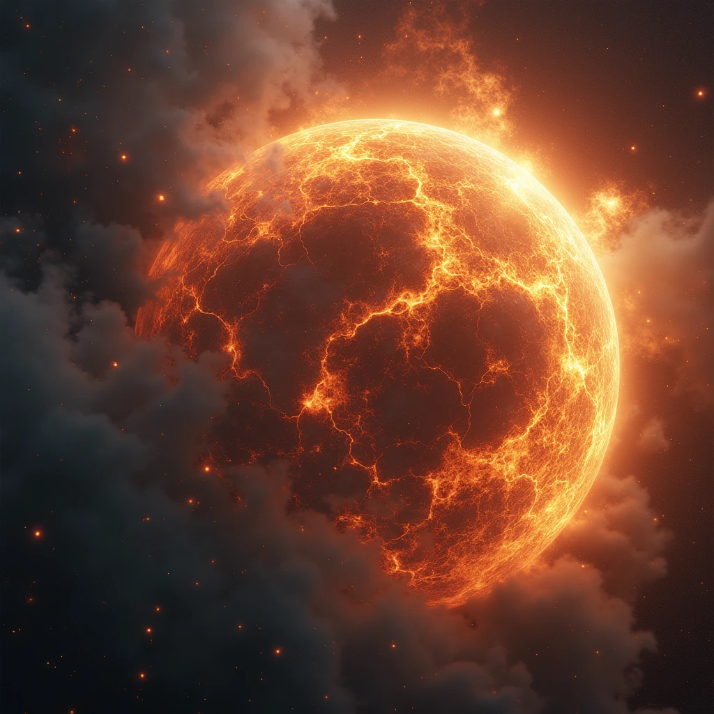 gigantic GOD's fist, punch from space to the earth, impact, judgement day, 