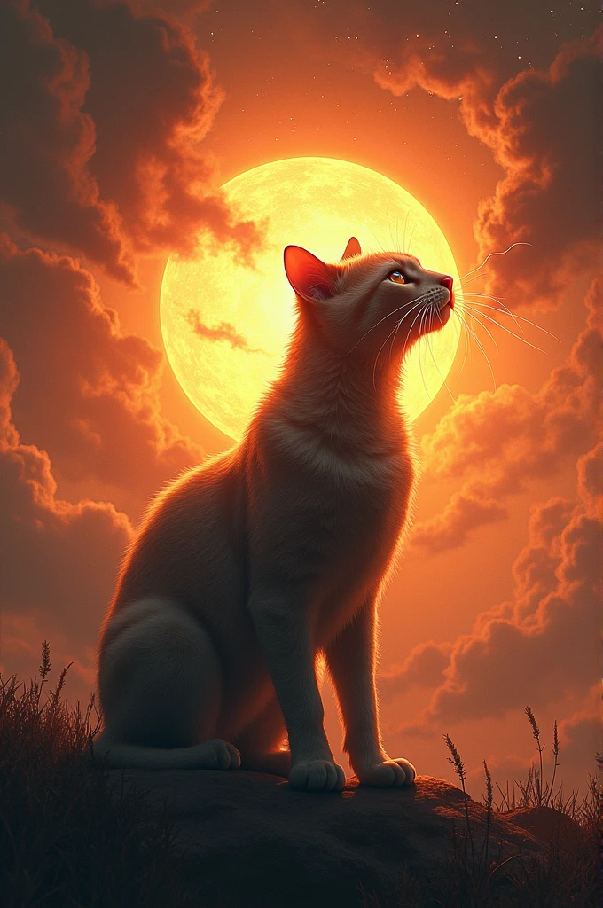 Cat eating sun