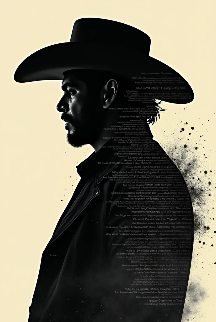 silhouette of artist Chalino Sanchez generated with the lyrics of his songs