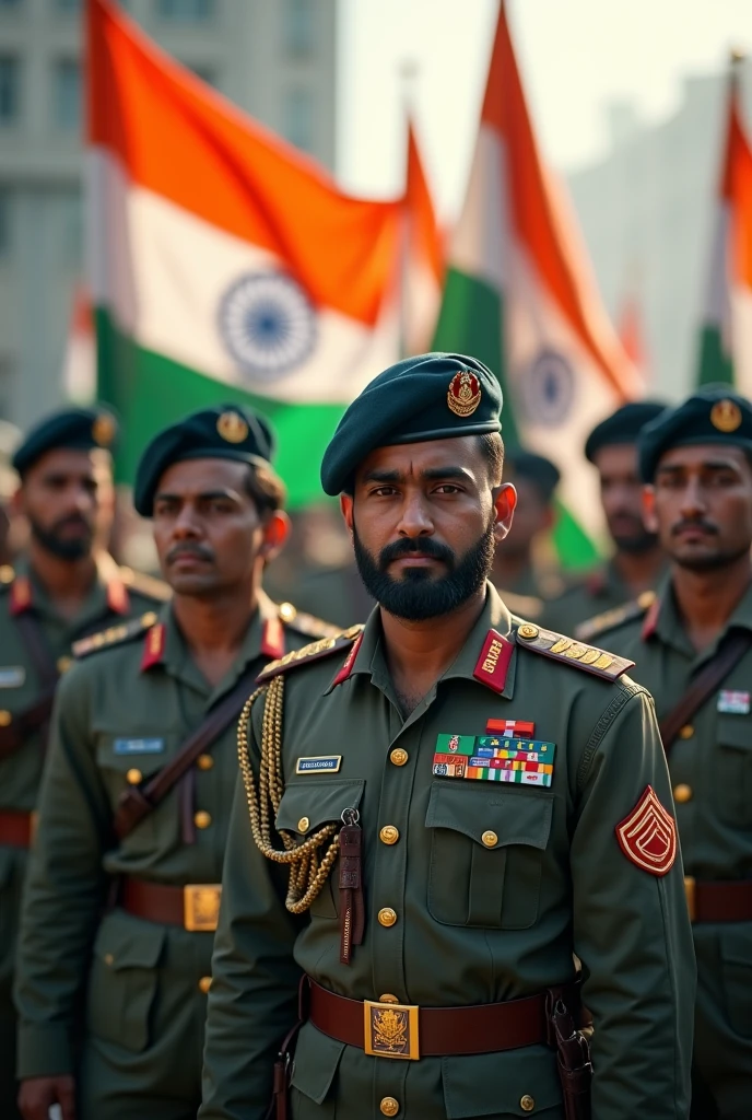 Indian flag
 indian muslim army soldiers with india flag dress badge
With adnvanced ai equipment
Cap badge india flag
Hdr