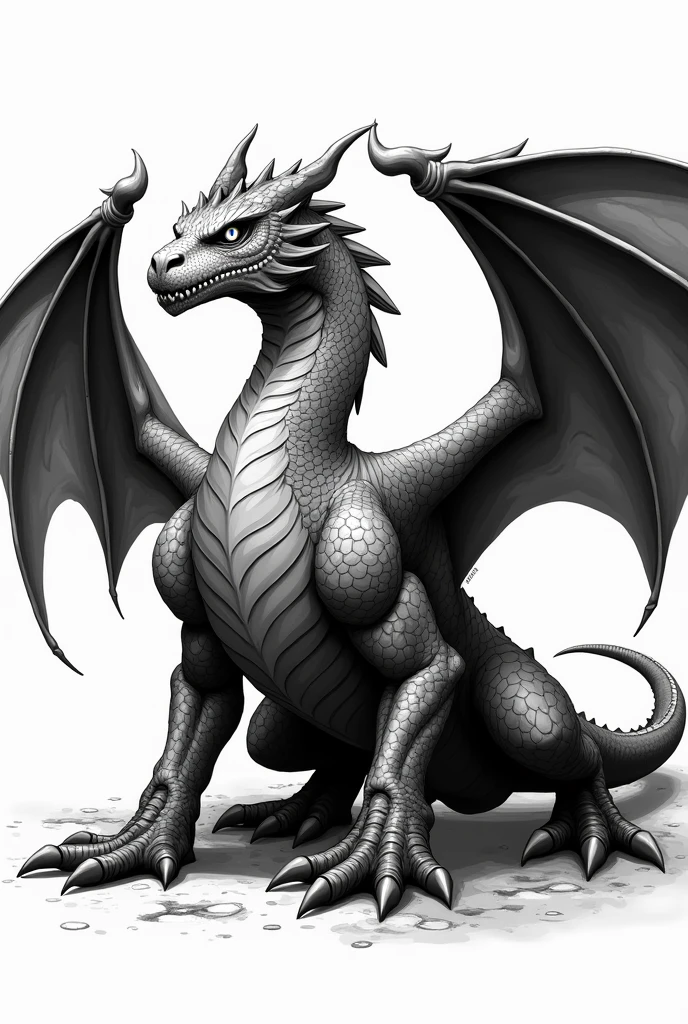 Dragon Alpha vector black and white