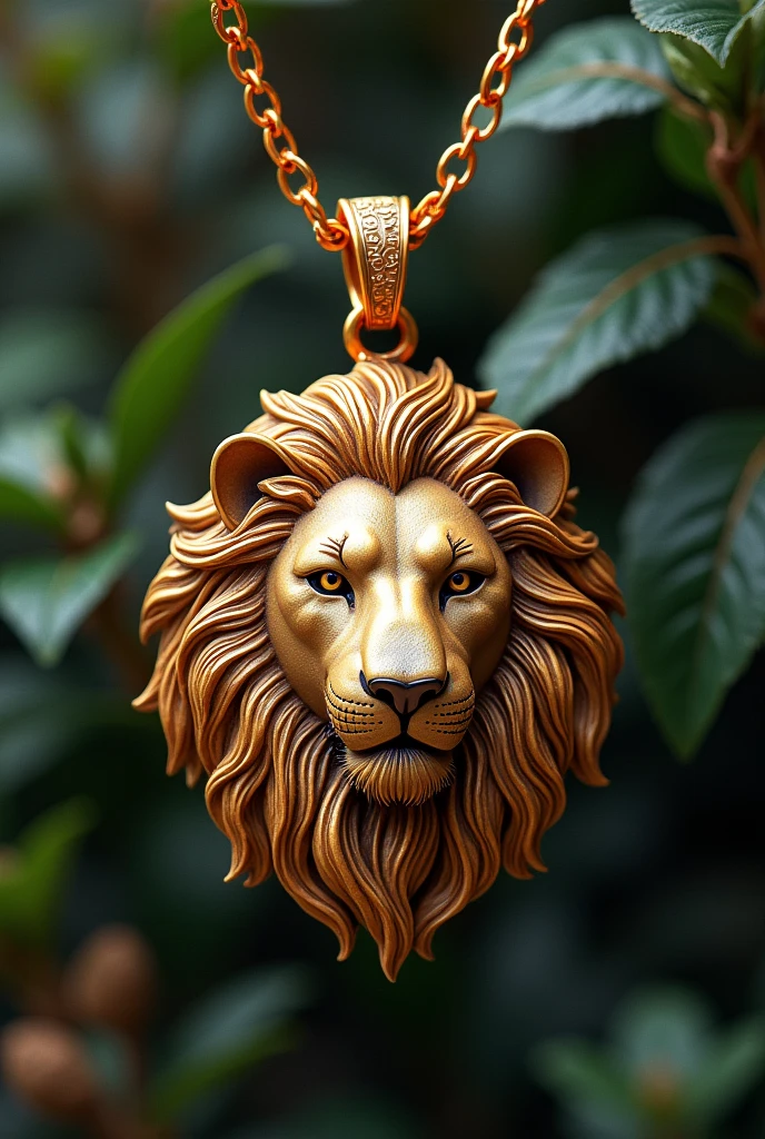 Create for me a neckless with a lion and asnack 
