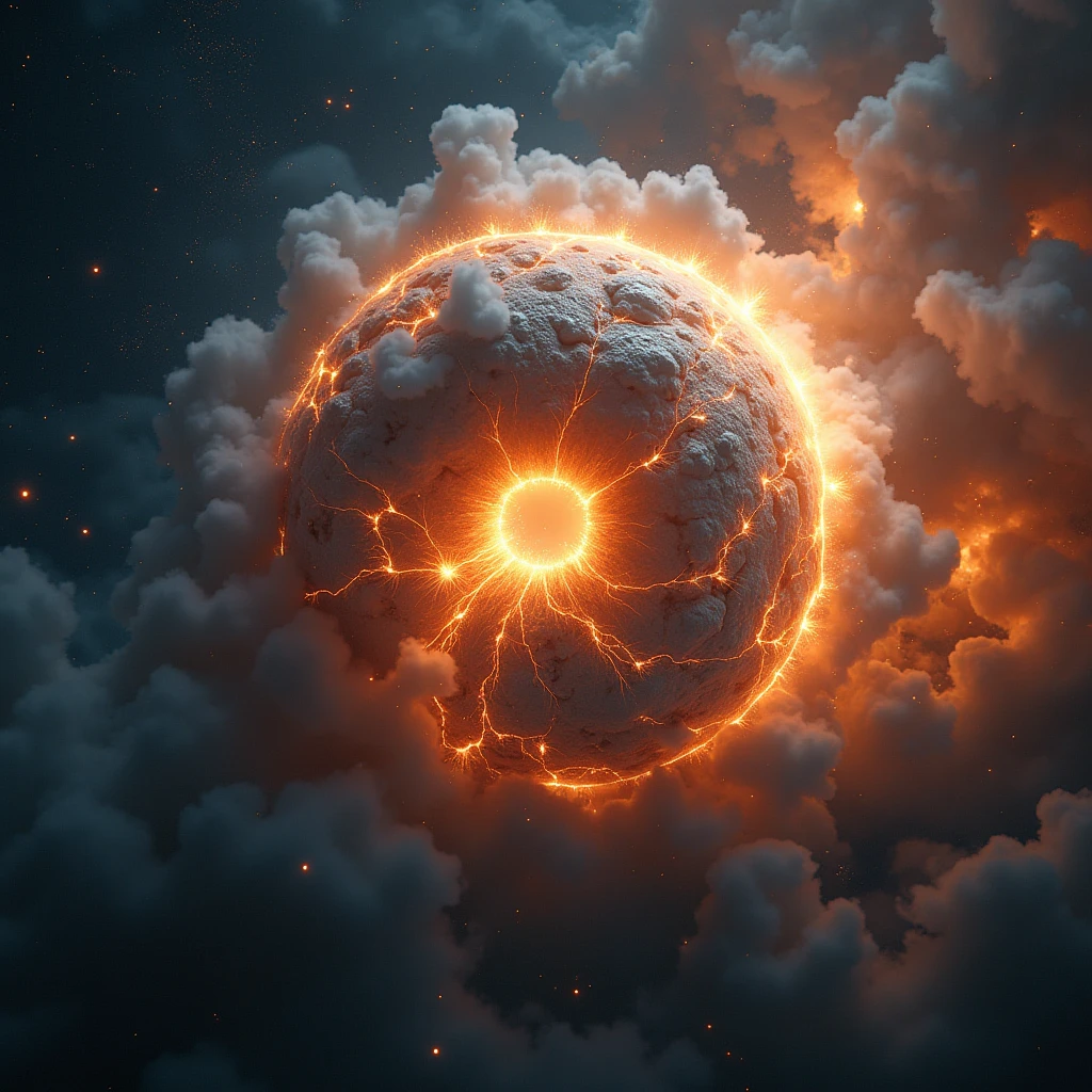 gigantic GOD's fist, punch from space to the earth, crush the earth, judgement day, 