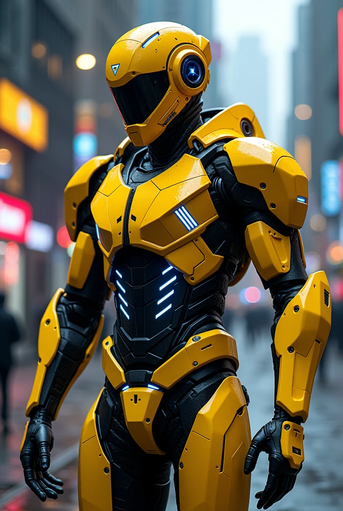 Bumble bee cyber neon armored suit