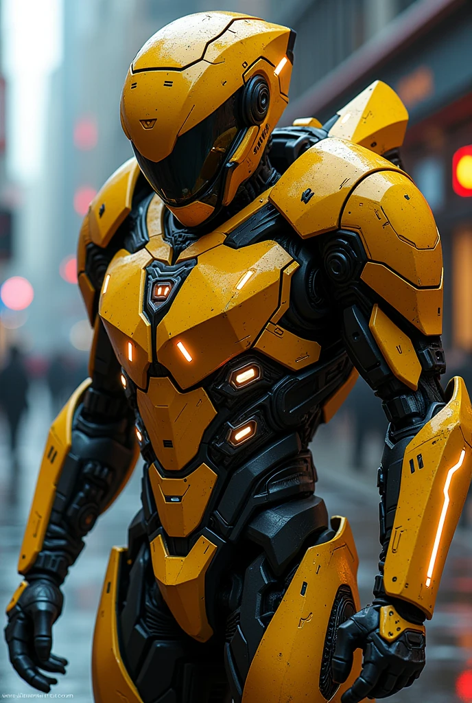 Bumble bee cyber neon armored suit 