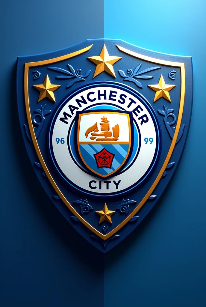 Mix the shield of the Cruzeiro team with the shield of the Manchester City team