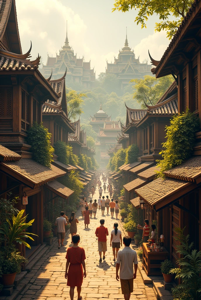 old Thai city background
