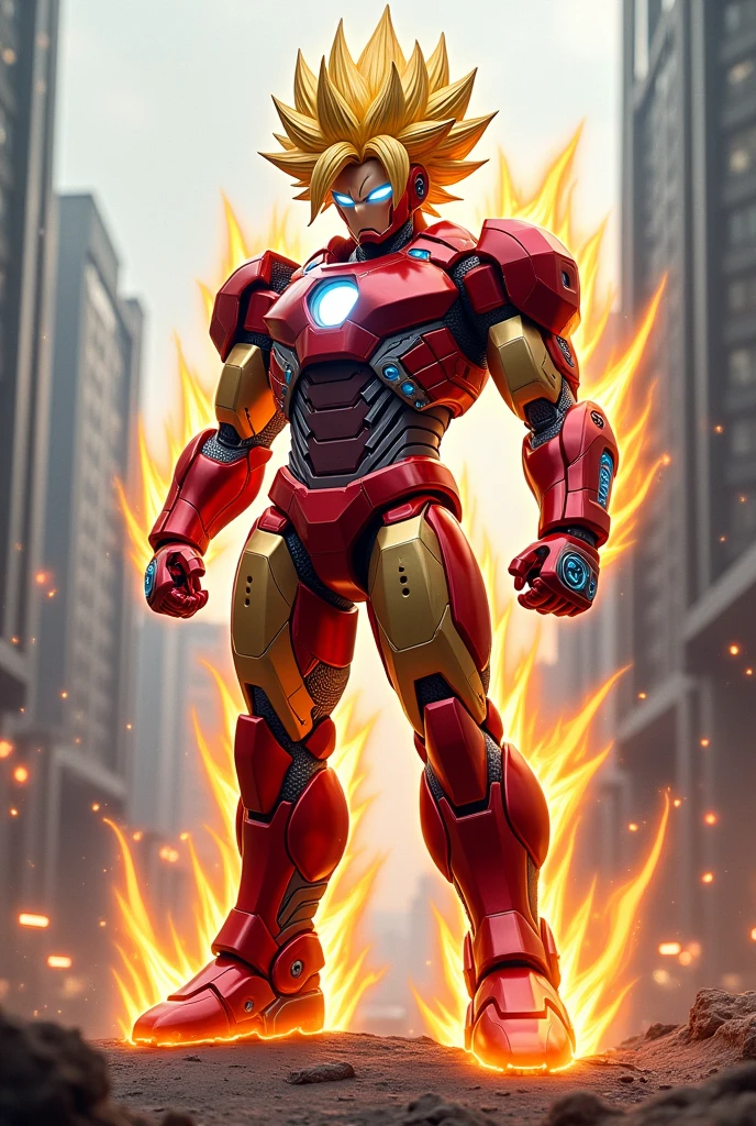 Ironman armor with Goku features
