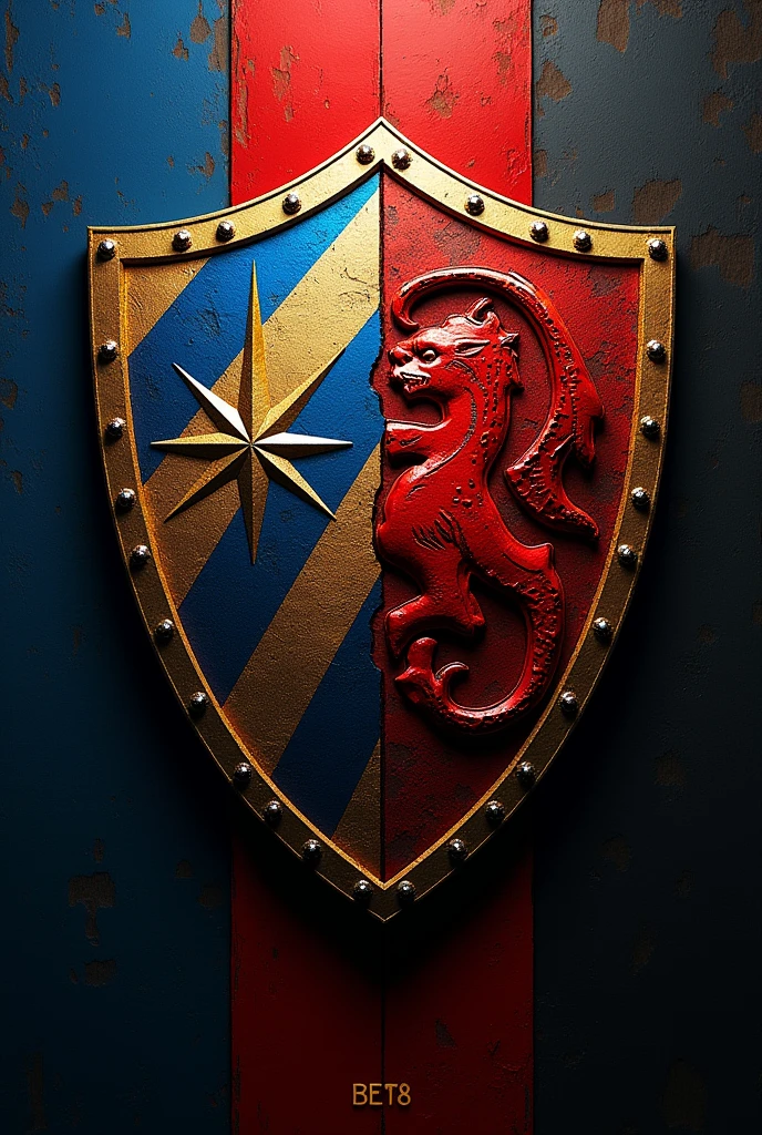 Combine the Cruzeiro team shield with the Manchester United team shield 
