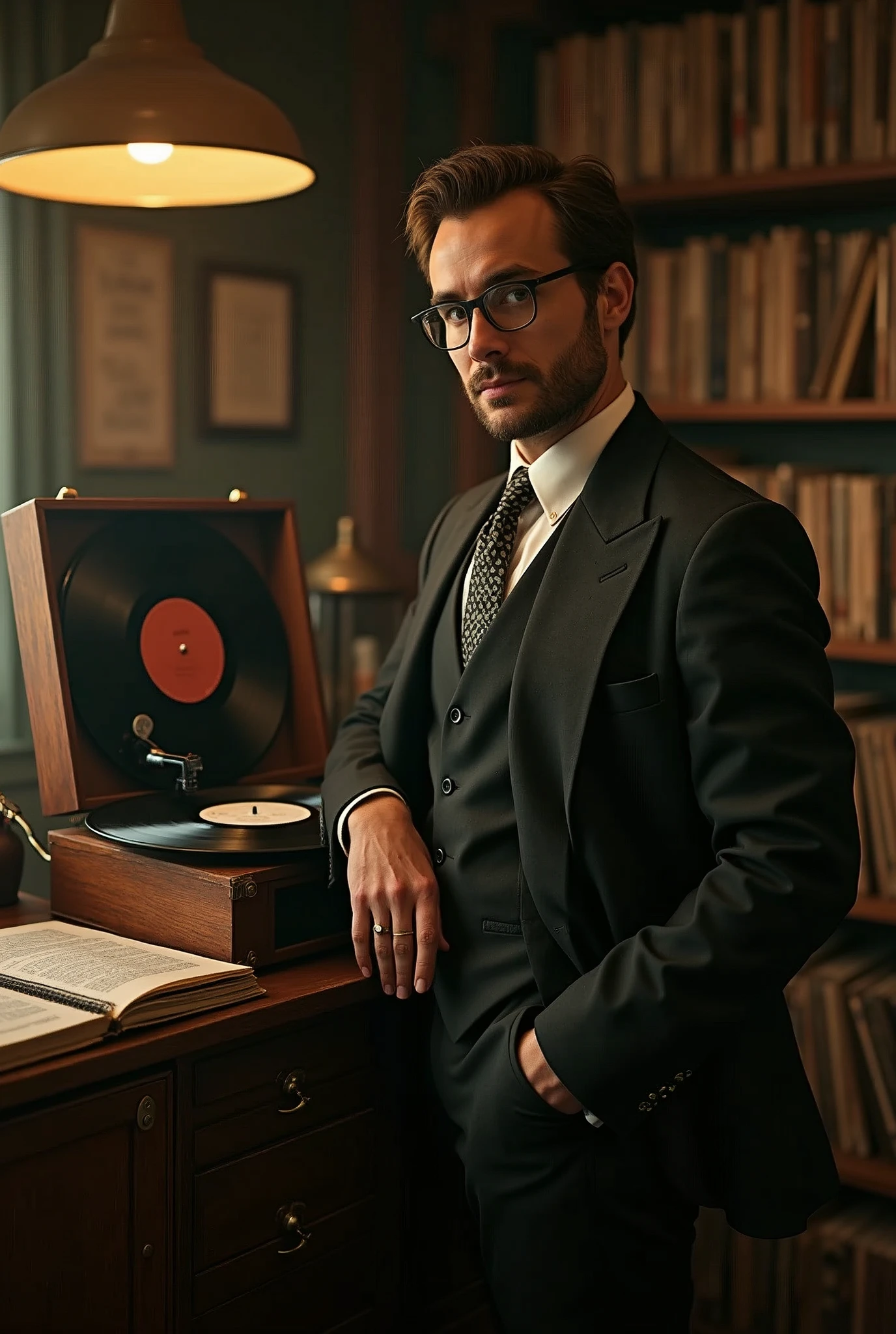 Person picture at LP record