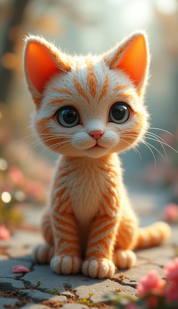 Cute knitted cat character, (very detailed, absolute resolution, best quality:1.3), 2.5D, delicate and dynamic, Graphic CG Digital Fantasy Art