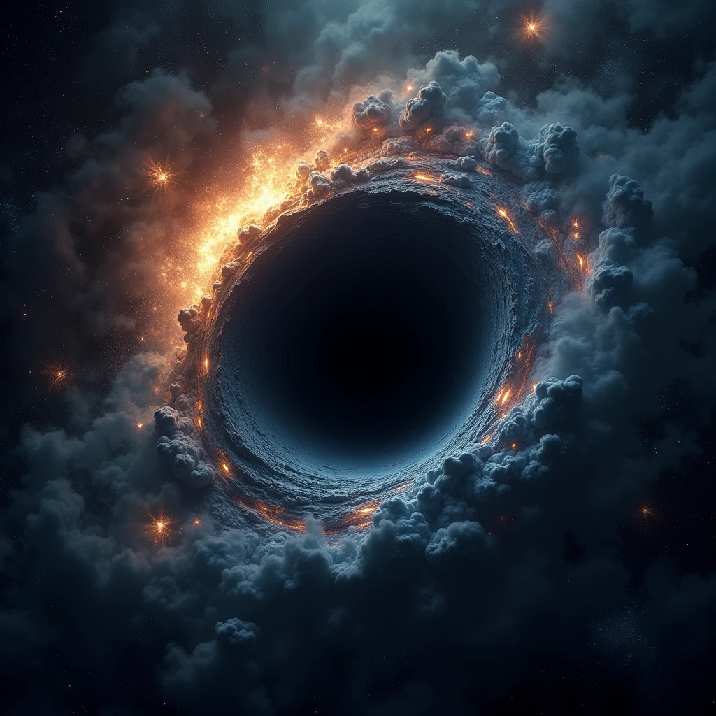 blackhole is casted from space to the earth, crush the earth,