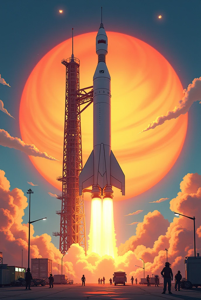 Aim to sun, main center positon to Rocket luncher, activity,  gibri style