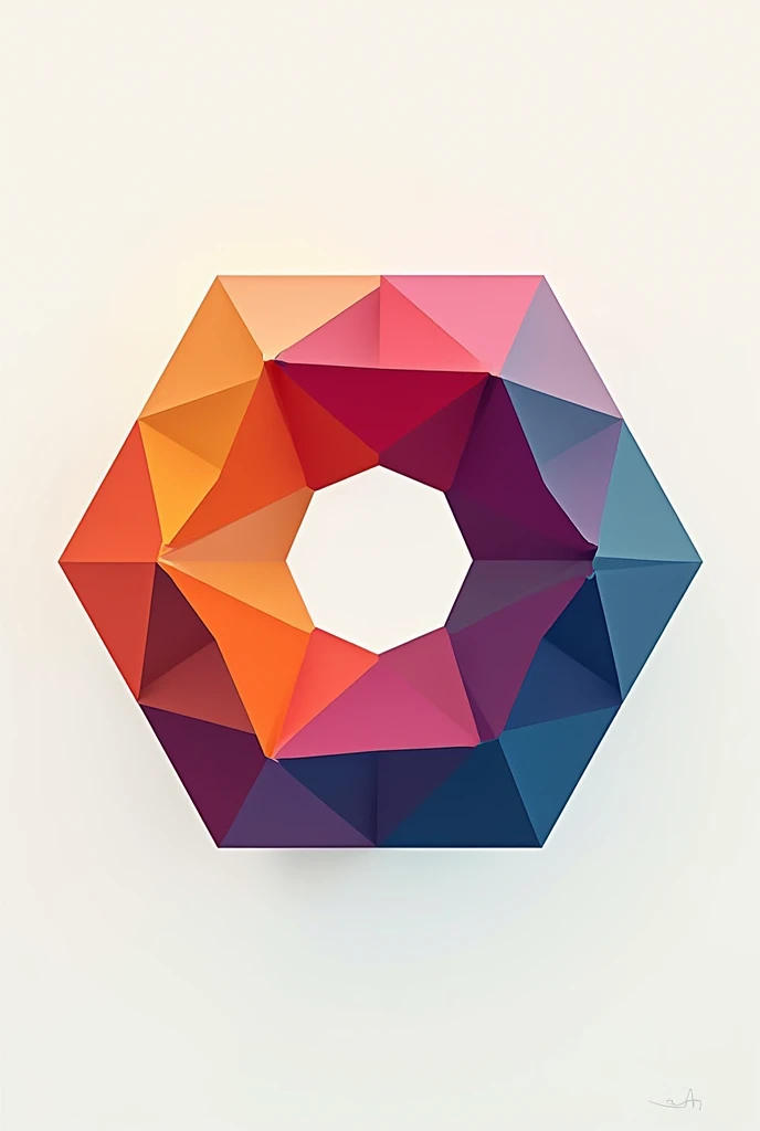 Geometric design with 12 sides with color
