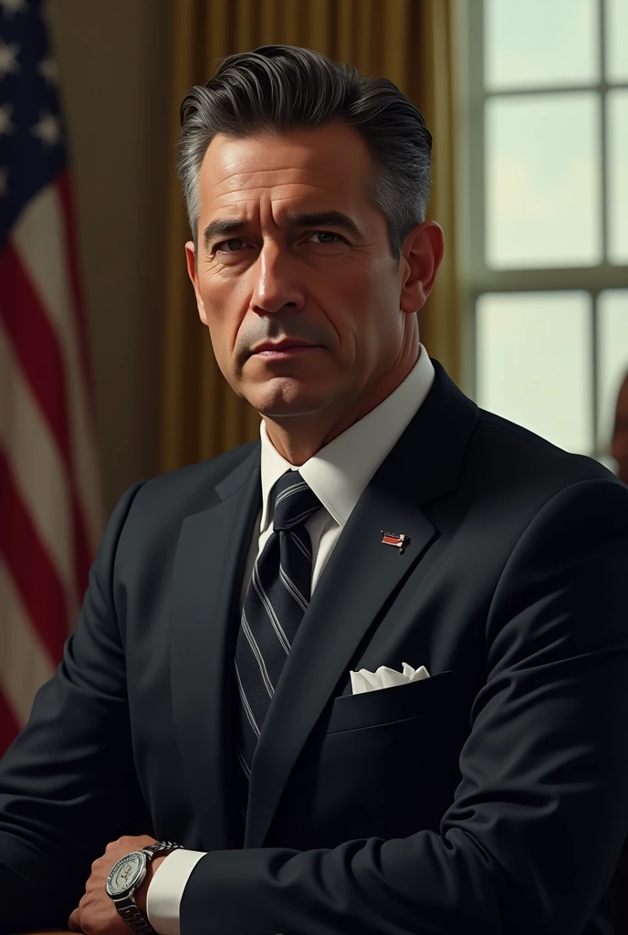 Create an image of johan adham president of United state another