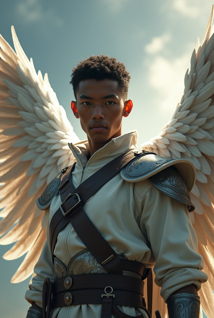 (male ager ) (with mixed skin complexion) ( guerrero) ( With White Silver Wings)