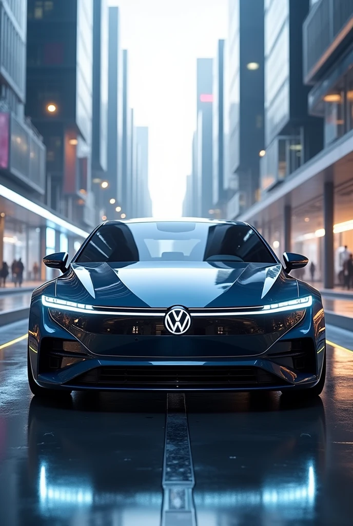 Generate me a Volkswagen Golf model vehicle with a futuristic design