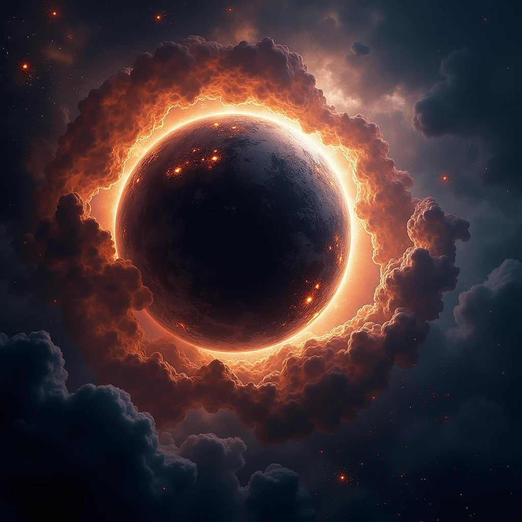 blackhole is casted from space to the earth, crush the earth,