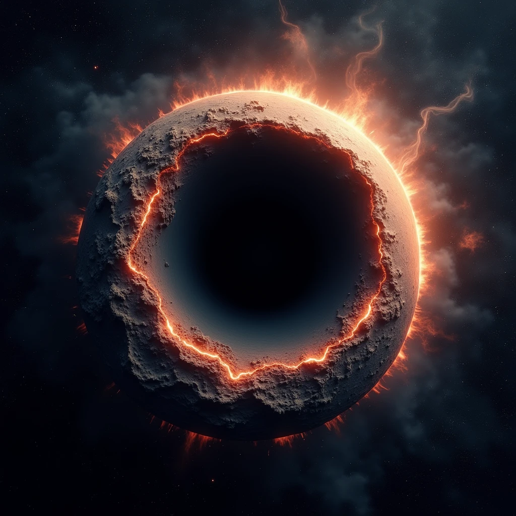 blackhole is casted from space to the earth, crush the earth,