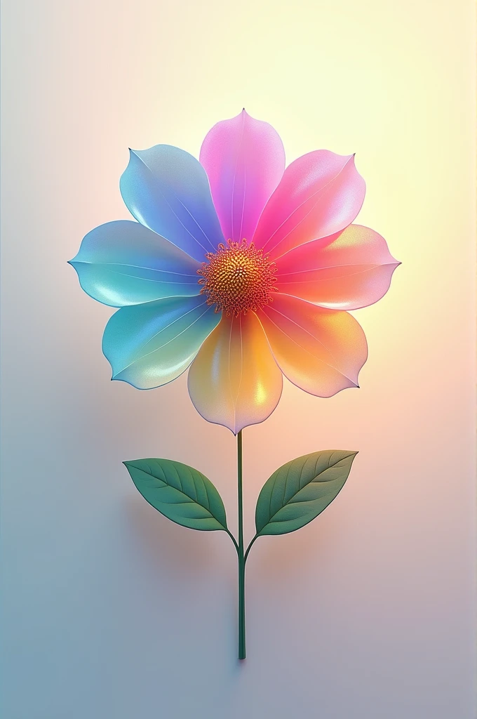 Zen flower with each petal a different gradient color
