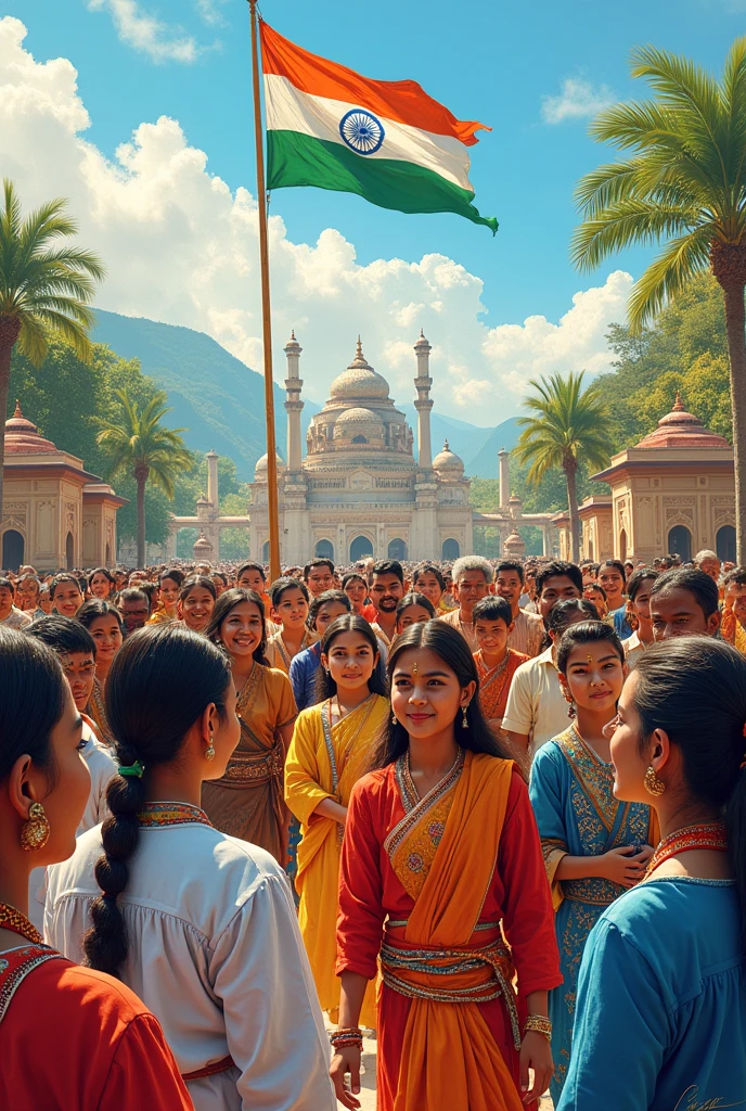 Culture and heritage independence day drawing