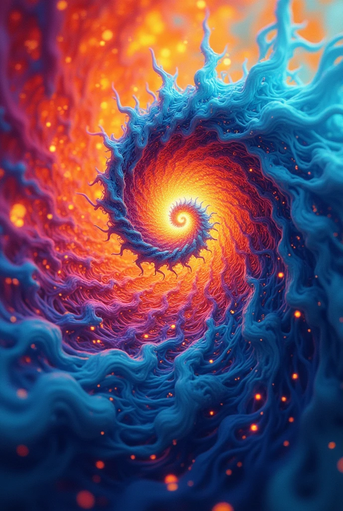 make me a very vibrant picture of fibonacci sequence
 