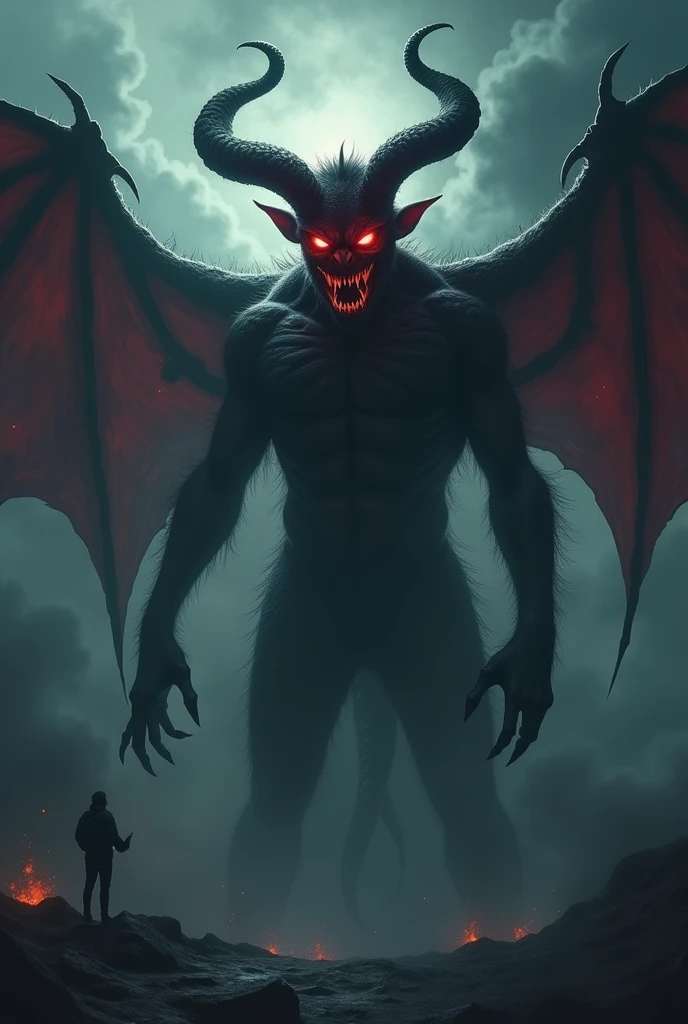 "Generate a powerful fear-themed image for aware youth, highlighting a fearsome like social media is devil as the embodiment of danger and destruction to youth. Focus on dramatic details to portray the devil as a formidable destroyer youth that evokes deep anxiety and it impact on youth." For YouTube thumbnail