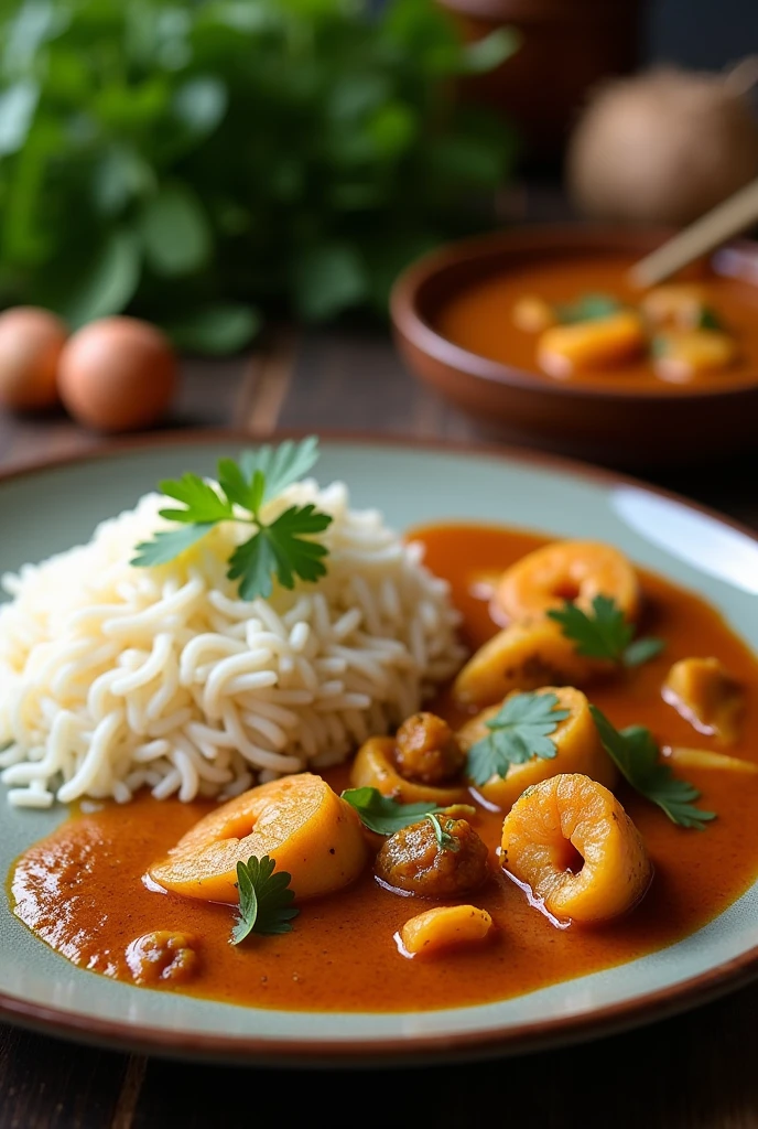 Kerala style kappa with fish curry