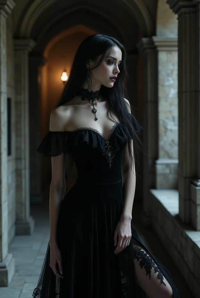 A sexy and beautiful gothic girl
