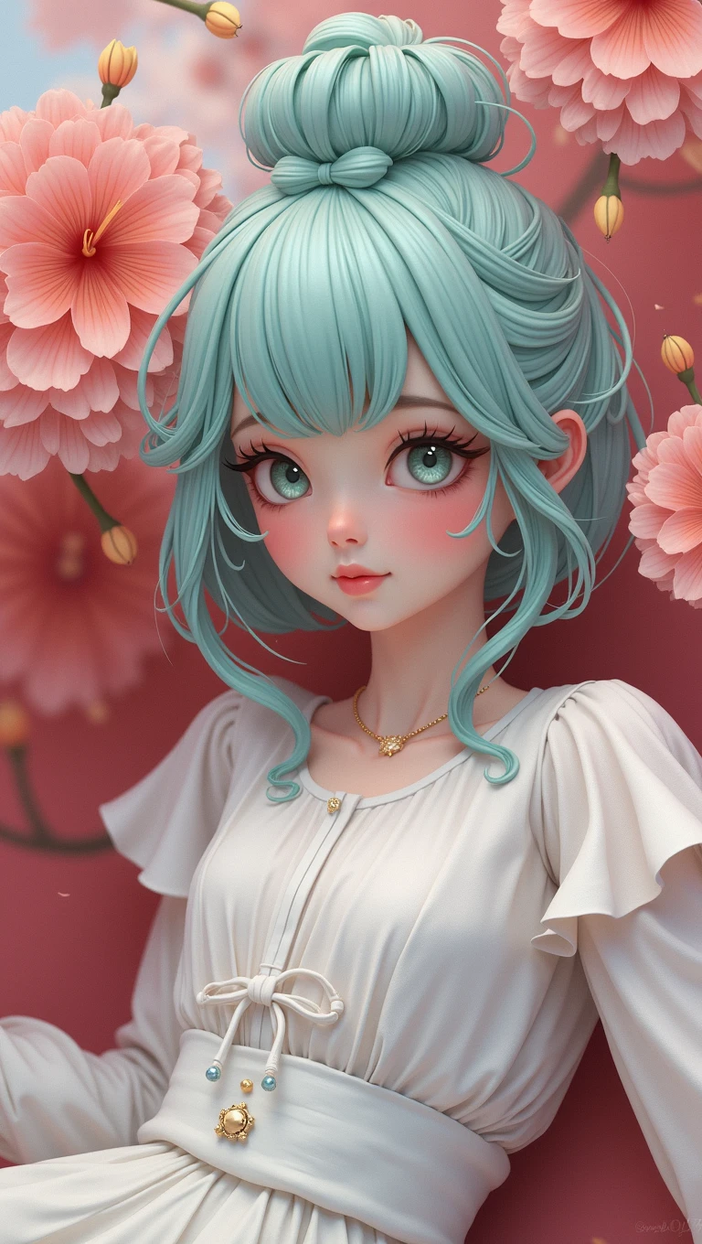 a beautiful girl with open eyes, detailed facial features, delicate skin, long eyelashes, mesmerizing gaze, serene expression, soft lighting, ethereal atmosphere, cinematic composition, digital painting, vibrant colors, dreamlike quality, photorealistic, 8k, high resolution, masterpiece