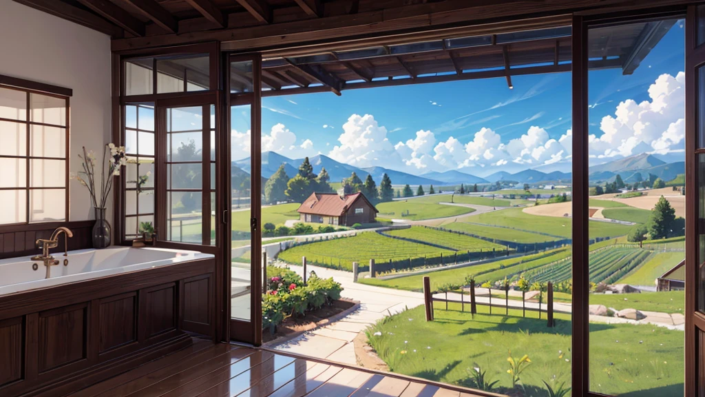 Create a beautiful vineyard landscape