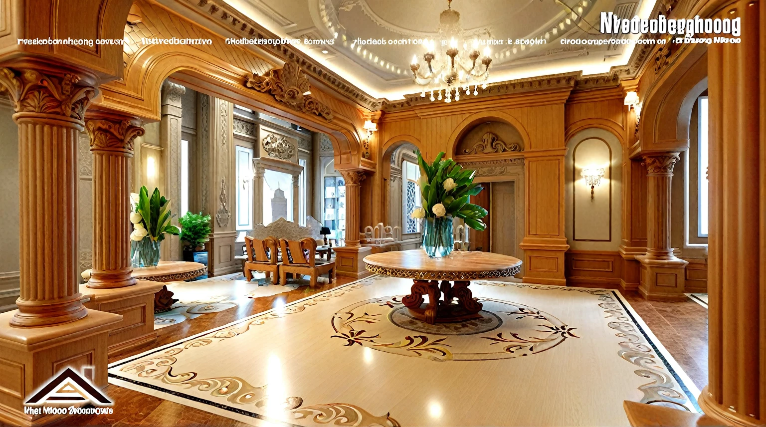 RAW photo, masterpiece, a view of a living room with a couch, chairs, and a chandelier, highly detailed interior, neo - classical style, neoclassical style, neoclassicism style, interior architect architectural visualization, neoclassical style, in style of classicism, white light sun, rendered in vray, rendered in v-ray, rendered in unreal engine 3d, (photorealistic:1.2), (photorealistic:1.5), best quality, ultra high res, architechture, (leather sofa detail:1.5), neoclassic house, (detailed railing neoclassic:1.5), luxury neoclassical villa, (mable floor details:1.5), (detailed neoclassical carpet:1.5), in the style of neoclassical scene, glass windows, best quality, (Intricate lines:1.5), ((Photorealism:1.5)),(((hyper detail:1.5))), archdaily, award winning design, (dynamic light:1.3), (day light:1.2), (perfect light:1.3), (shimering light :1.4), refection glass windows, (curved line architecture arch:1.2), photorealistic, FKAA, TXAA, RTX, SSAO, Post Processing, Post-Production, CGI, VFX, SFX, Full color,((Unreal Engine 5)), Canon EOS R5 Camera + Lens RF 45MP full-frame CMOS sensor, HDR, Realistic, Cinematic intricate detail, extreme detail, science, hyper-detail, FKAA, super detail, super realistic, crazy detail, intricate detail, nice color grading, reflected light on glass, eye-catching wall lights, unreal engine 5, octane render, cinematic, trending on artstation, High-fidelity, Viwvid, Crisp, Sharp, Bright, Stunning, ((Lifelike)), Natural, ((Eye-catching)), Illuminating, Flawless, High-quality,Sharp edge rendering, medium soft lighting, photographic render, detailed archviz, ((( organe wooden : 2.5 )))