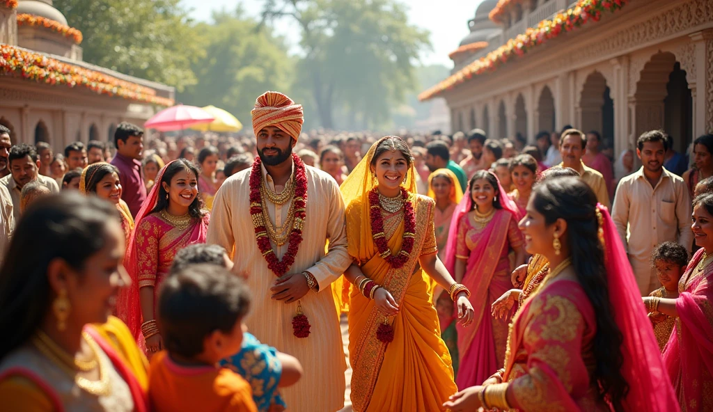 Indian marriage celebration happy people