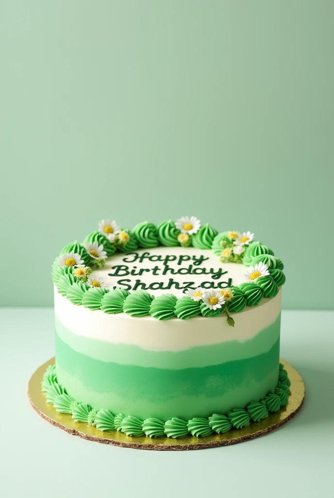 I want to Creat a Green and White Cake written on it Happy Birthday Shahzad