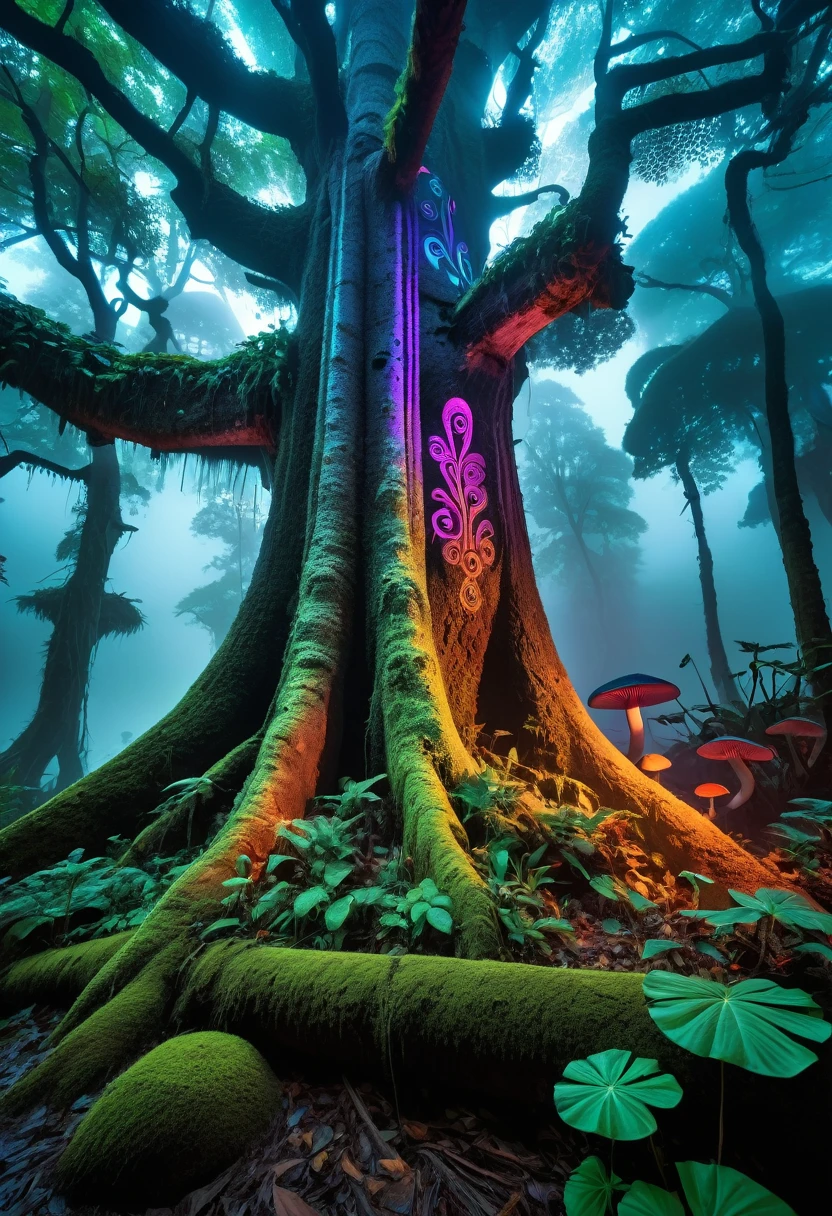 A high-resolution brightly lit photorealistic photograph of an ancient rain forest with criptic symbols of tribals and alienish paterns on the tree trunks glowing in uv colours magical mushrooms growing by the tree trunk smog and misty fog in the atmosphere broken ruins of ancient goddess skulptor glowing in uv colours The photograph is styled like a high-end lifestle magazine. The photograph has a light bright happy feel. Use a high-resolution 16k camera with a 2:3 aspect ratio, a raw style, and a quality setting of 2 to capture this vibrant scene
. 32k, full ultra hd, high resolution, photorealistic, natural lighting, ultra realistic photo, high quality, HDR, high resolution, smooth and delicate skin, noble and elegant, ultra-realistic photography vibe, shot with Canon camera, intricate details, 32k --ar 16:9 --s 750 --v 6.1