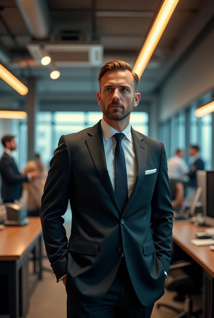 a successful men looking athis bussiness