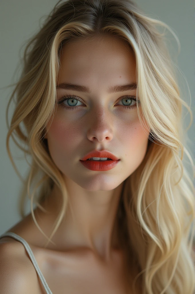 beautiful Austrian woman, blonde, full body, topless, blonde hair, ponytail, long hair, green eyes, bimbo lips, red lips, ((perfect giant breasts), photorealistic, photo, masterpiece, realistic, realism, photorealism, high contrast, photorealistic digital art trend on Artstation 8k HD high definition detailed realistic, detailed, skin texture, hyperdetailed, realistic skin texture, best quality, ultra high resolution, (photorealistic: 1.4), high resolution, detailed, raw photo, sharp, by Lee Jeffries
